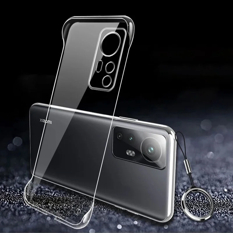 Frameless Translucent Matte PC Phone Case with Ring - Hard Protection, Thin Design
