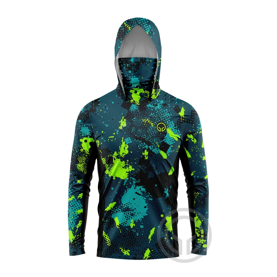 T-shirt de pêche en gros - Manches longues à capuche et protection UV | DERY