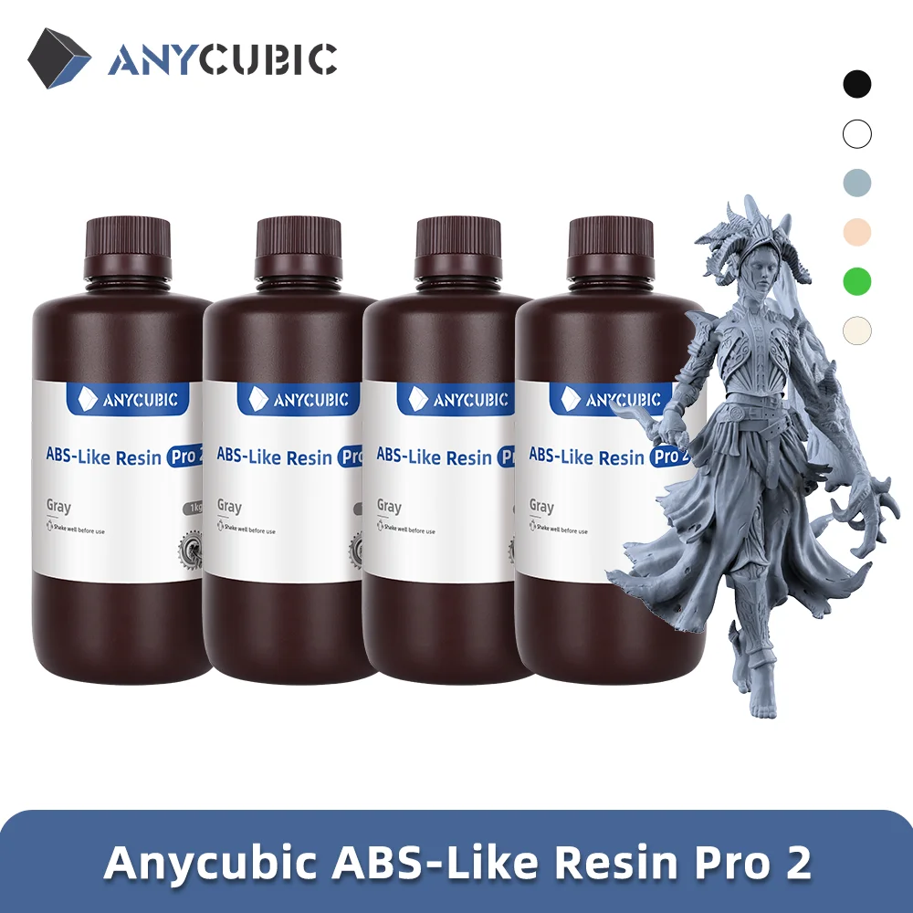 Resina UV ANYCUBIC Estándar V2 Blanca 10KG - Para Impresoras 3D LCD/SLA 405nm, Alta Resistencia