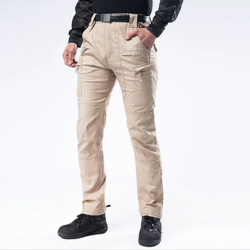 

Male Outdoor Sports Military Tactical Hiking Kneepad Stretch Thin Cargo Trousers Multi-pocket Camping Wear Resistant Pants