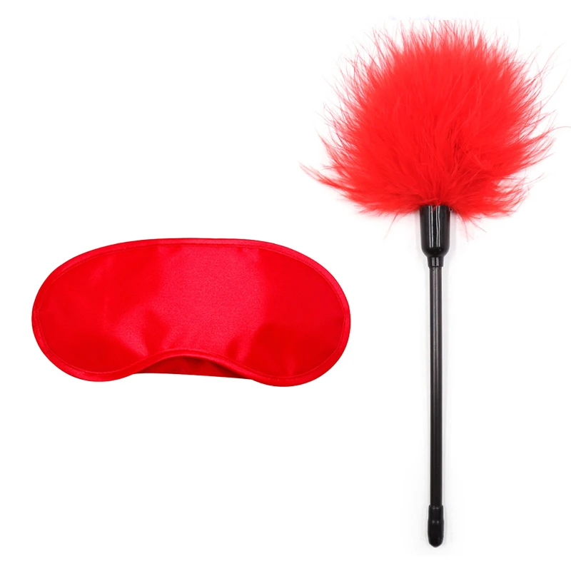 Sex Toys For Women Bdsm Set Sexy Leather Plush Sex Toys Bondage Kit Handcuffs Feather Blindfold Fetish Flirt Goods For Adults