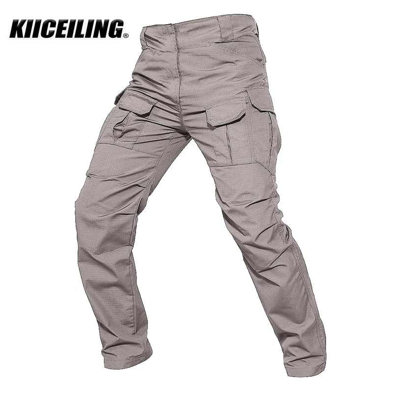Tactical Pants For Men Hiking Pants Climbing Cargo Pants Work Pants Waterproof Ripstop Trousers KIICEILING-IX2