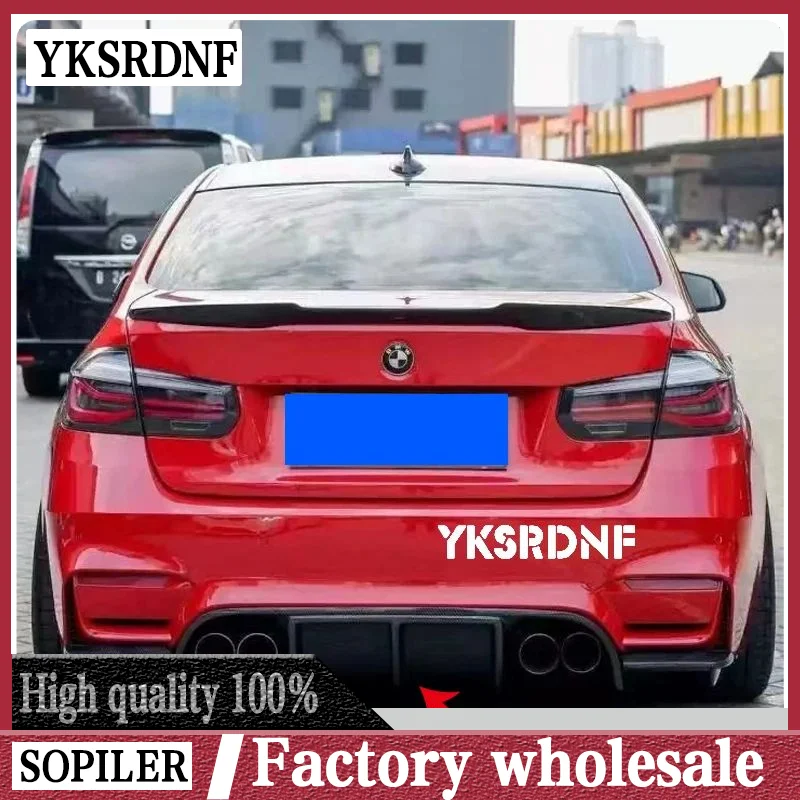 Rear Diffuser Trims 3 PCS Style ABS Carbon Fiber Look Material For BMW 3 Series F30 Facelift AN M3 Bumper 2012-