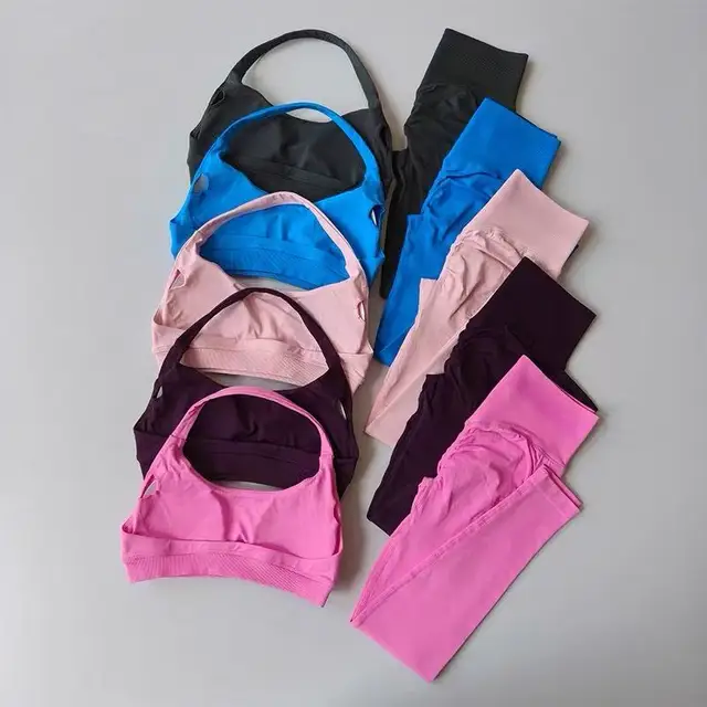 61252-4b699a.jpg Seamless Yoga Suit Women's Beauty Back Sports Bra Lingerie Peach Buttocks Fitness High Waist Legigngs Gym Yoga Suit Pilates Set