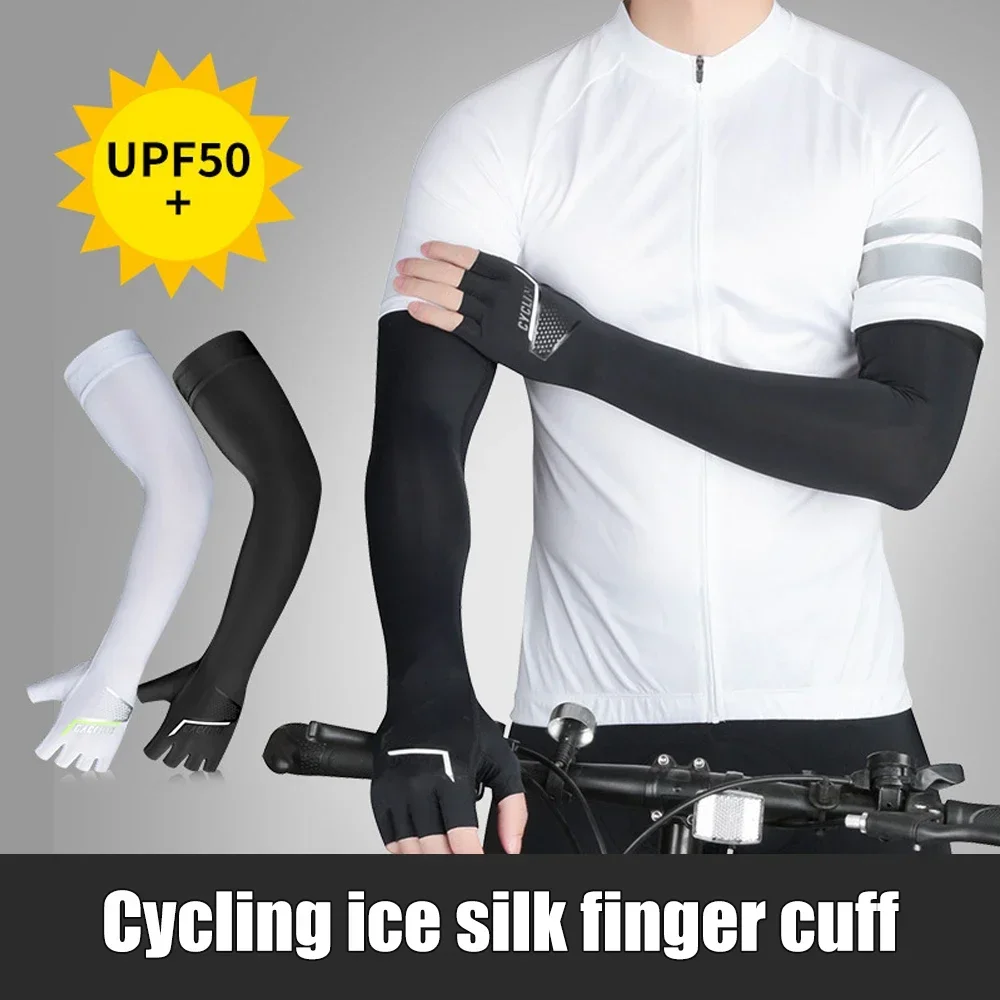 Unisex Cooling UPF 50 Arm Sleeves Cycling Running UV Sun Protection Outdoor Nylon Cool Arm Sleeves Tattoo Cover Up 1 Pair