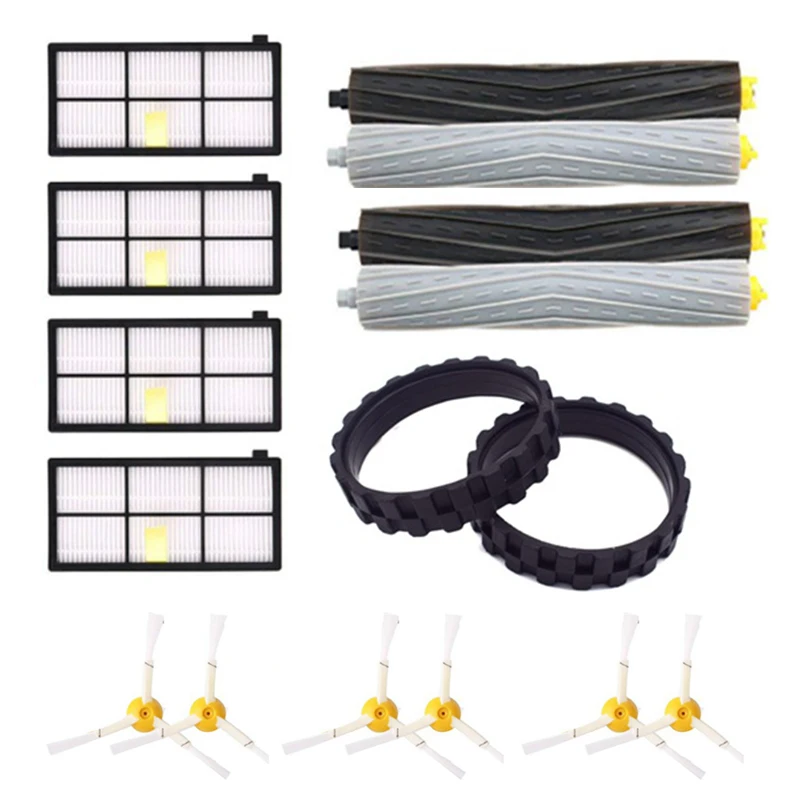 Pneumatici 16 Pezzi Per Irobot Roomba Wheels Series 500, 600,700, 800 E 900 Parti Di Ricambio Irobot Antiscivolo