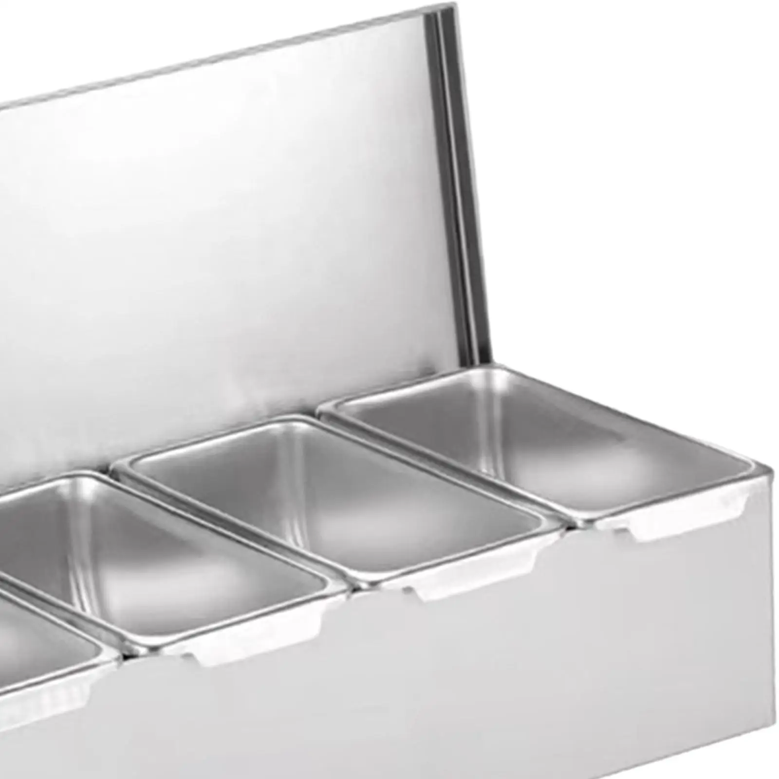 Stainless Steel Baking Tool Storage Container Multi Compartments Seasoning Organizer Box for Bar Kitchen Restaurant Home