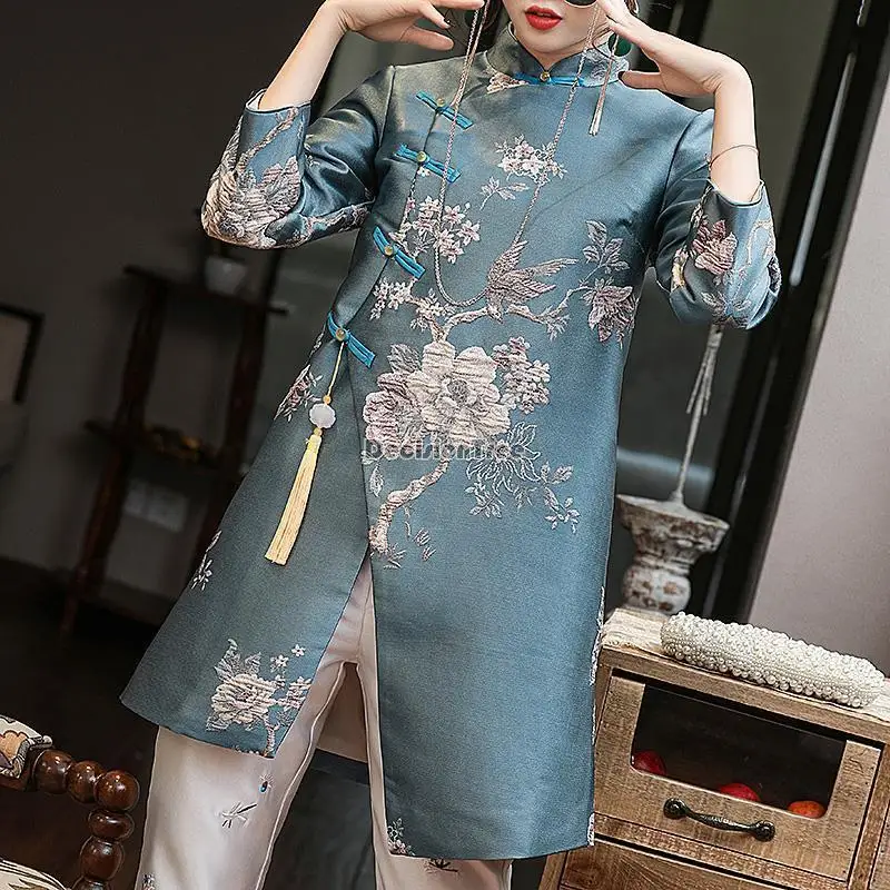 Hanfu Jacket Chinese traditional clothing female Chinese style hanfu improved cheongsam coat women vintage tang suit jacket