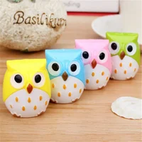 4 Color Cute Kawaii Lovely Plastic Owl Automatic Pencil Sharpener Creative Stationery Gifts for Kids School Supplies 3