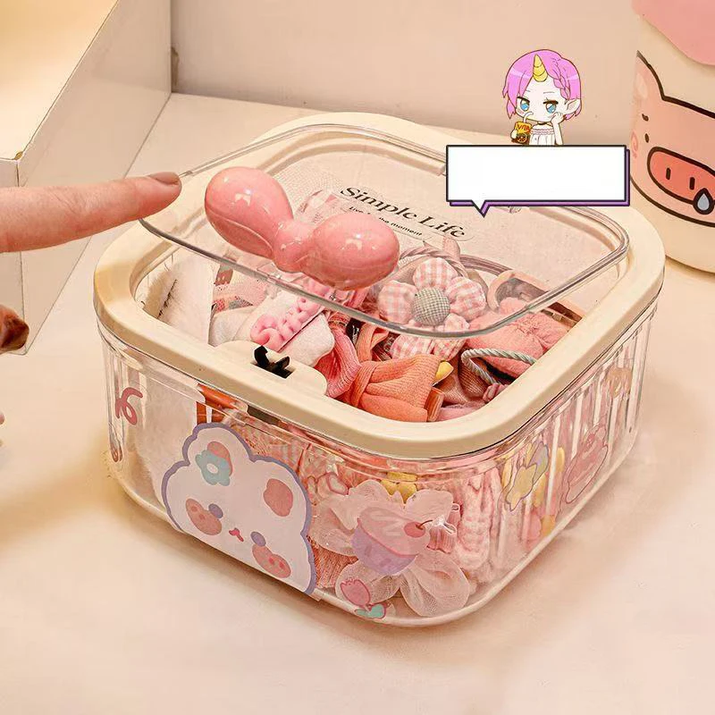 투명 액세서리 정리함 다용도 수납함 머리끈 보석류 욕실 데스크탑 수납 정리함