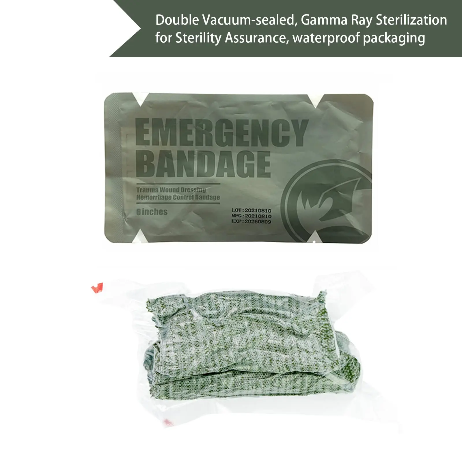 Rhino 6in Israeli Battle Dressing 6-inch Compression Bandage Israeli Emergency Bandage wound bandage medical wound dressing