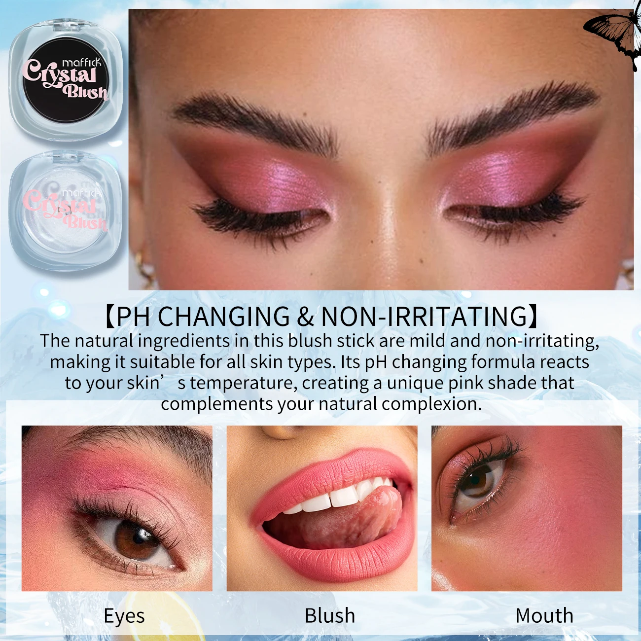 Black Color Changing Blush, Waterproof Brightening Light-Wight Non-Sticky Cream Blush, Beginner Friendly Hot Pink Black Blush 6