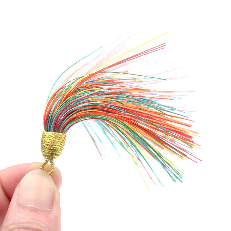 85mm Mini Golden Hat Cotton Tassel DIY Party Clothing Jewelry Earrings Home Curtain Decorate Accessories Materials 2Pcs/Pack