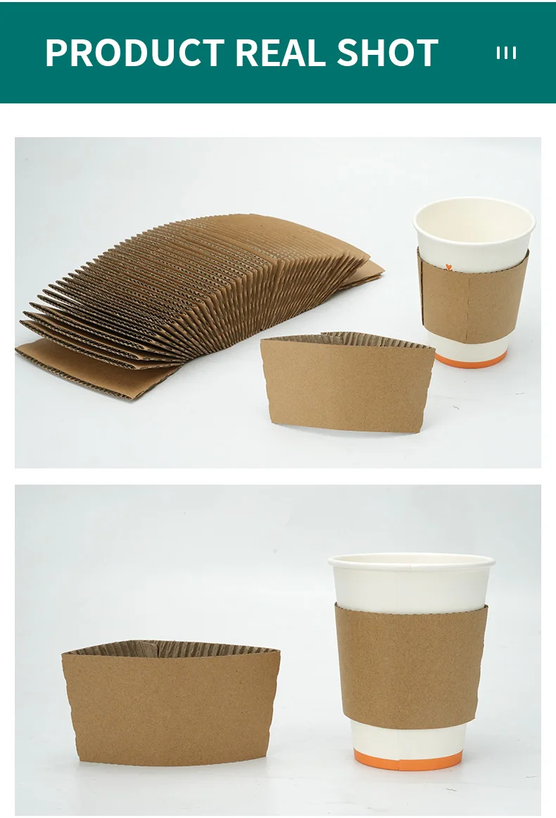 50/100Pcs Brown Coffee Cup Sleeves Kraft Corrugated Paper Heat Insulation Cardboard Hol... - SKU BCCS1215 - UGI Packaging