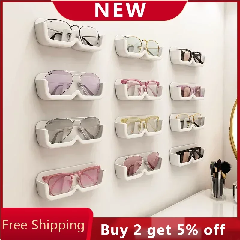 Selfadhesive Wall Mounted Glasses Storage Plastic Hangable Sunglass