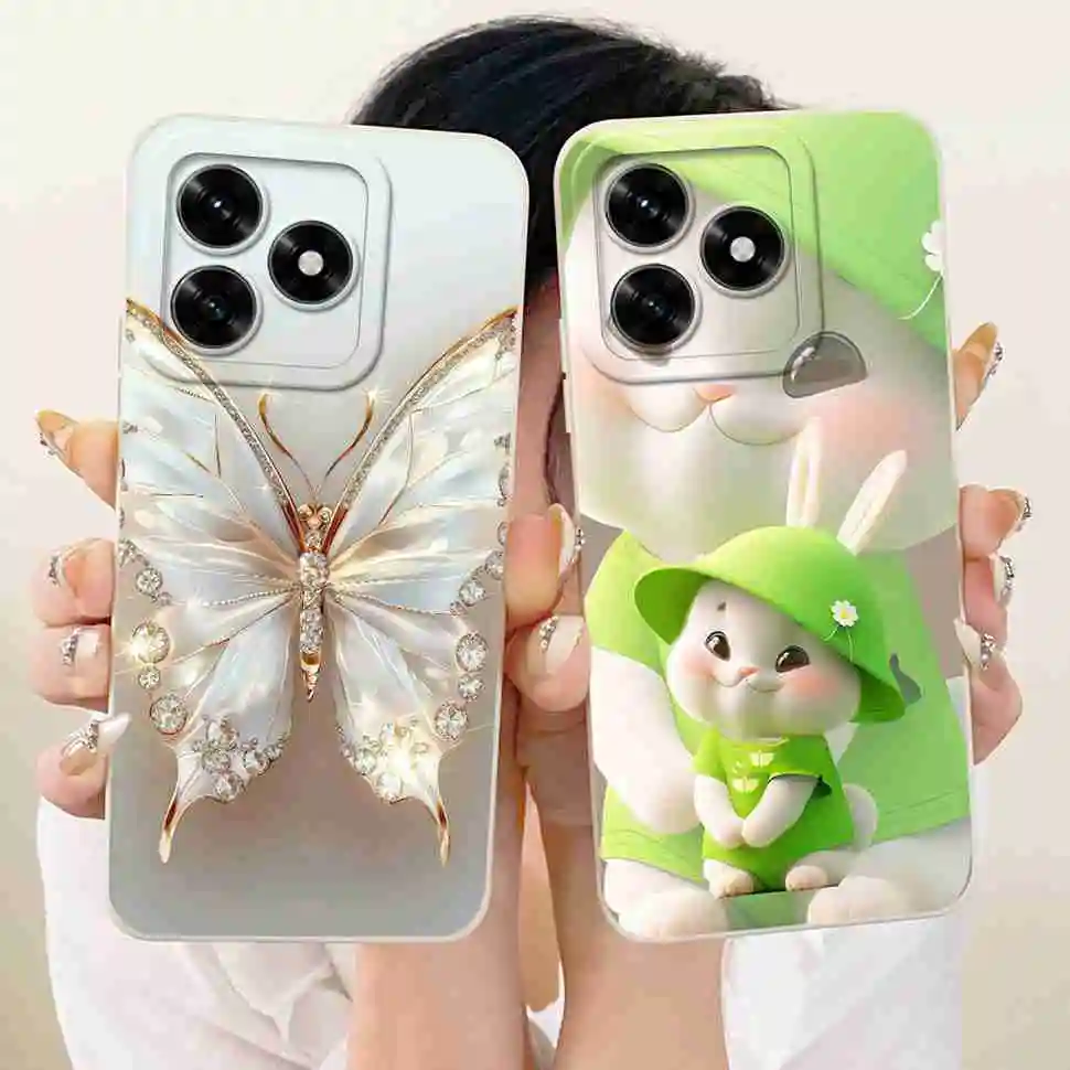 Cute Rabbit Cartoon Silicone Phone Case, Soft Protective Cover
