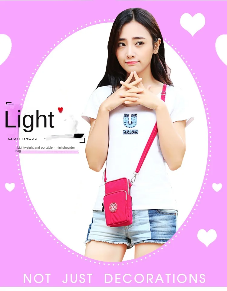 Nylon schoudertas voor telefoon voor dames clutch pouch_voghion.com