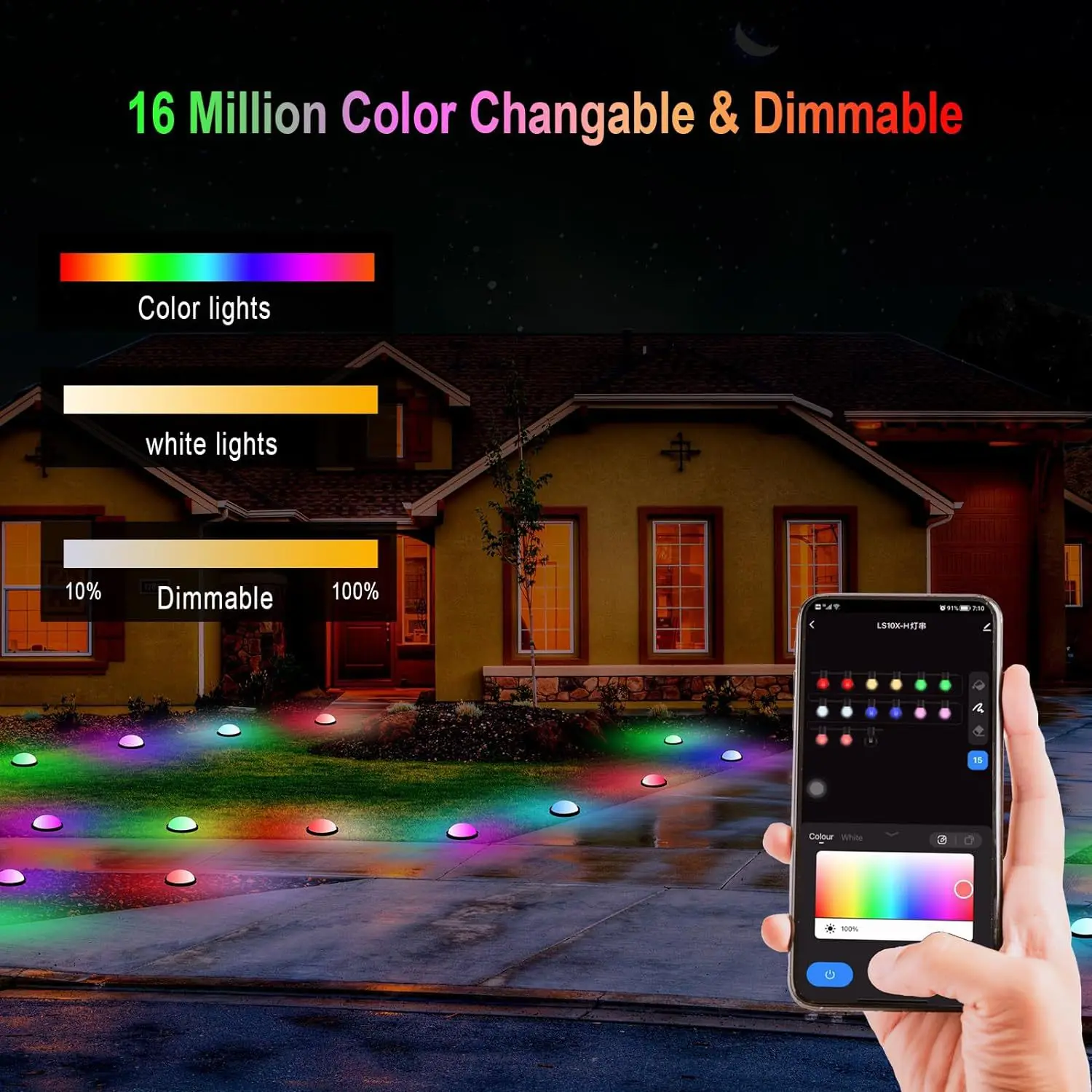 Outdoor LED Light IP65 Smart Wifi USB 10M 20M Voice APP Remote Control Garden Light for Lawn Courtyard Christmas Festival Lamp 4