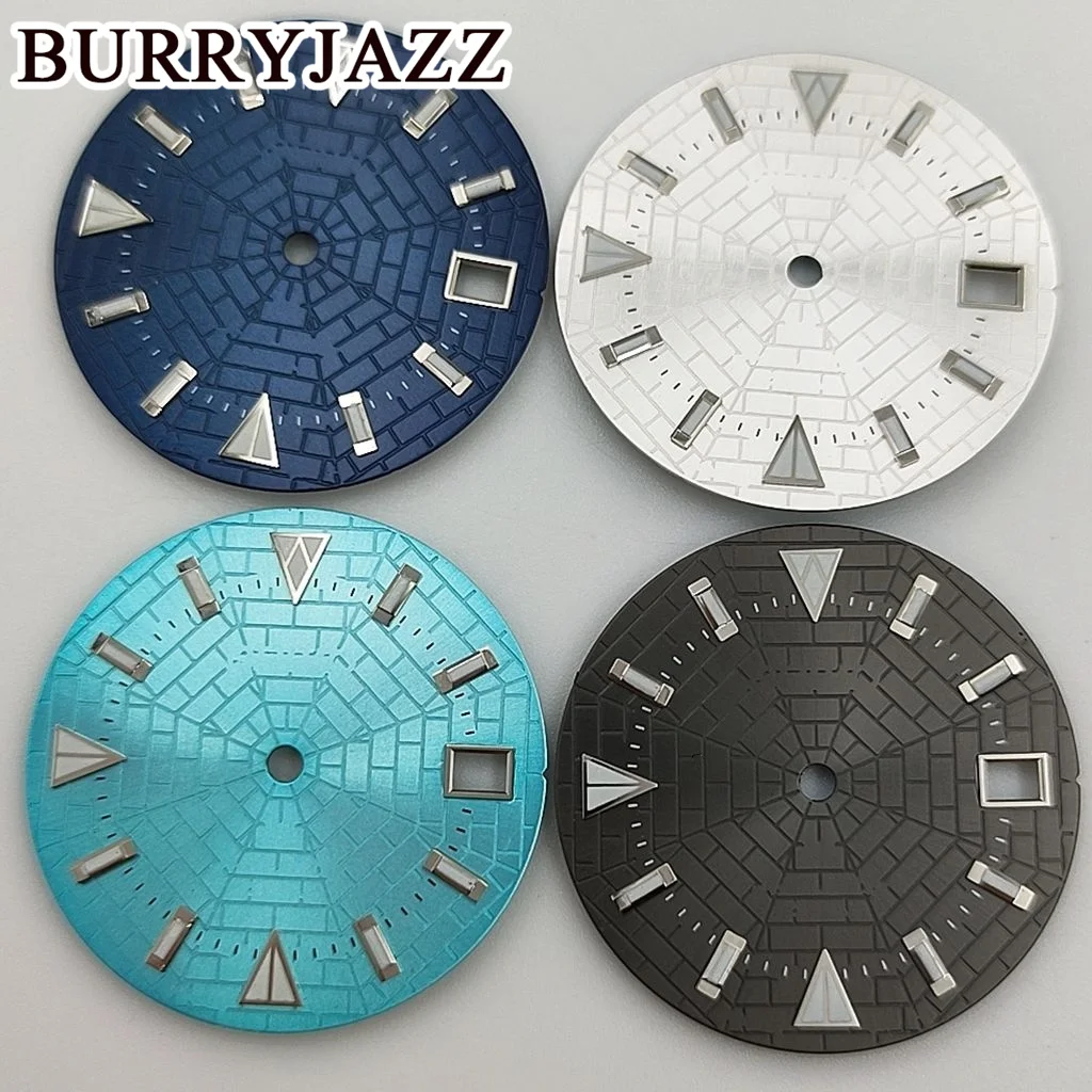 Burryjazz Relógio Luminoso Dial Nenhum Logotipo Preto Azul Prata Deep Blue Dial Verde Oclock 3.8 Oclock Case Crown 285 Milímetros Nh35