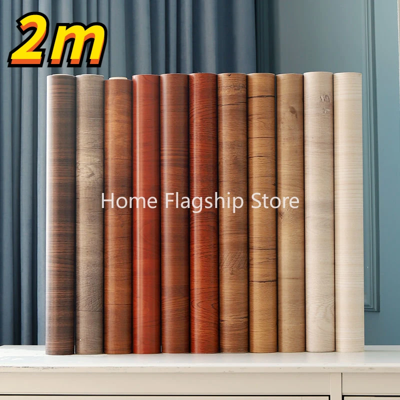 

2m PVC Wood Grain Self Adhesive Wallpaper Modern Door Wardrobe Cabinet Furniture Waterproof Decorative Sticker 2024