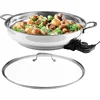 Electric Skillet By Cucina Pro - 18/10 Stainless Steel Frying Pan with Tempered Glass Lid,Handle,16" Round,Includes Recipe Guide 3