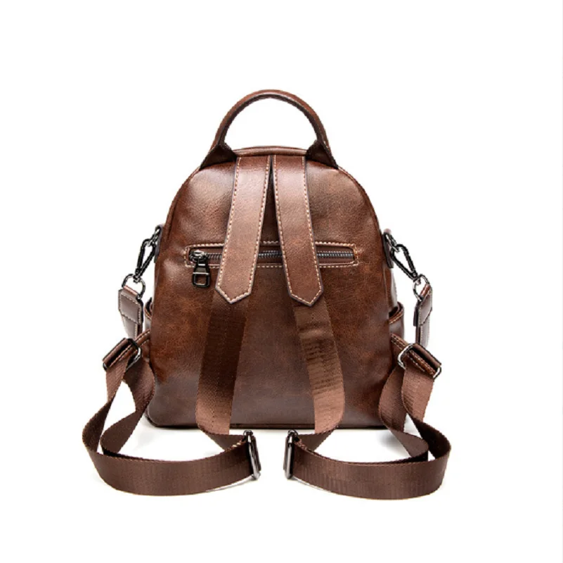 Women Vintage High Quality Real Soft Leather Small Backpack Casual Travel Shoulder Bags Totes Ladies Crossbody Backpacks 3