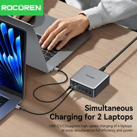 Rocoren 200W GaN Charger PD Fast Charging USB Type C Charger 270W 6 in 1 USBC Power Station For iPhone 16 15 Pro Max Xiaomi 14 - Image 4