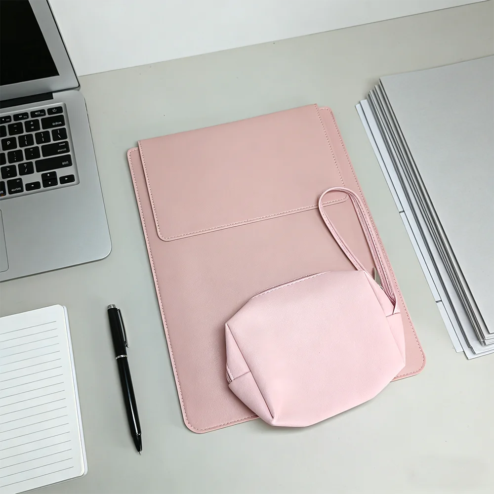 Business-Büro-Pendler Personalisierte Laptop-Tasche Luxuriöse PU-Leder Schutzhülle für Laptops mit Ständer und Ladegerät-Aufbewahrungstasche – Detail 8