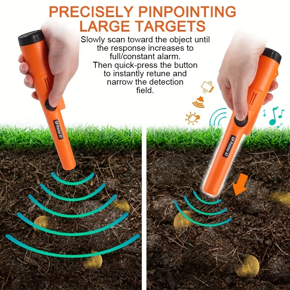 Metal Detector Handheld GP-pointer Pinpointing For Treasure Search Waterproof With Bracelet LED Lights