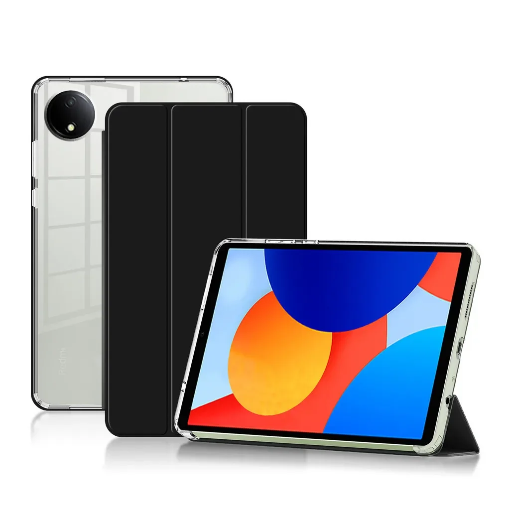 Premium Ultra HD Clear Acrylic Tablet Case with Trifold Holder & Pen Slot