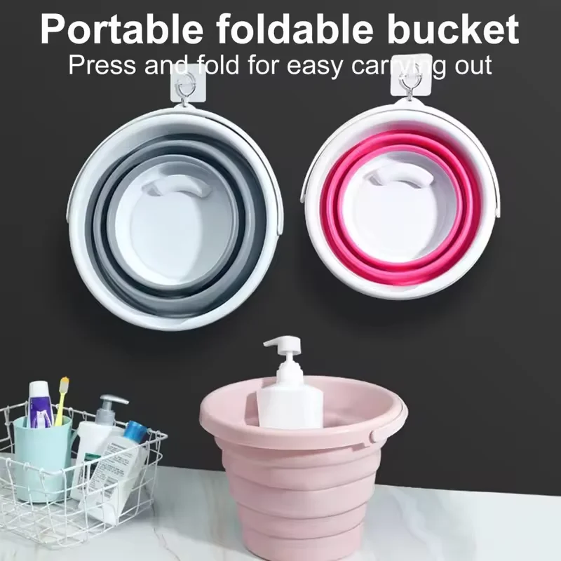 Folding bucket 3L Collapsible Bucket Portable Folding Water Bucket Car Washing Fishing Household Plastic Travel Outdoor Camping