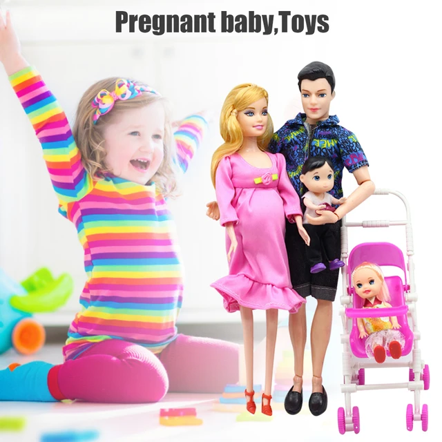 Conjunto de bonecas grávidas para crianças, brinquedos educativos, presente  de aniversário para crianças, bebê na mamãe e na barriga - AliExpress