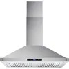 Wall Mount Range Hood with Ducted Convertible Ductless (No Kit Included), Ceiling Chimney-Style Stove Vent, LEDs Light 1