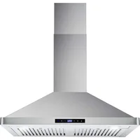 Wall Mount Range Hood with Ducted Convertible Ductless (No Kit Included), Ceiling Chimney-Style Stove Vent, LEDs Light 1