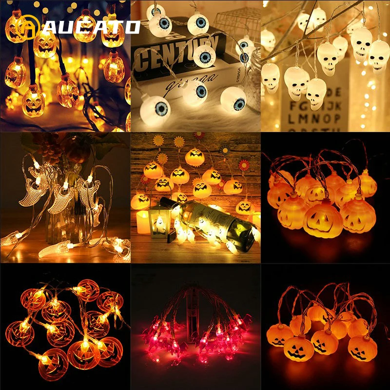 

Halloween Light String Pumpkin Skull Eye Balls Ghost Festival Party Lantern Trick Or Treat Happy Halloween Day Decor