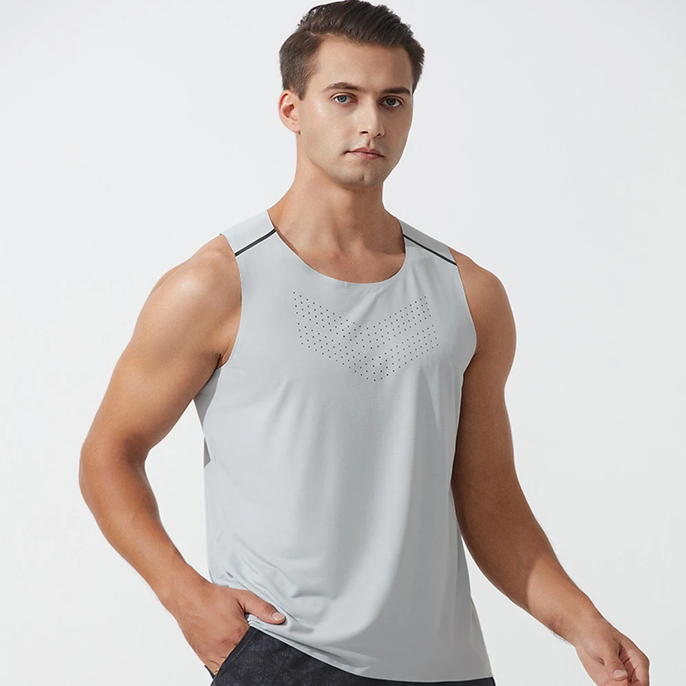 Sports Running Shirt Men Quick Dry Sleeveless Fashion Men Tank Tops Workout Tops Breathable Shirts Training Bodybuilding Vests