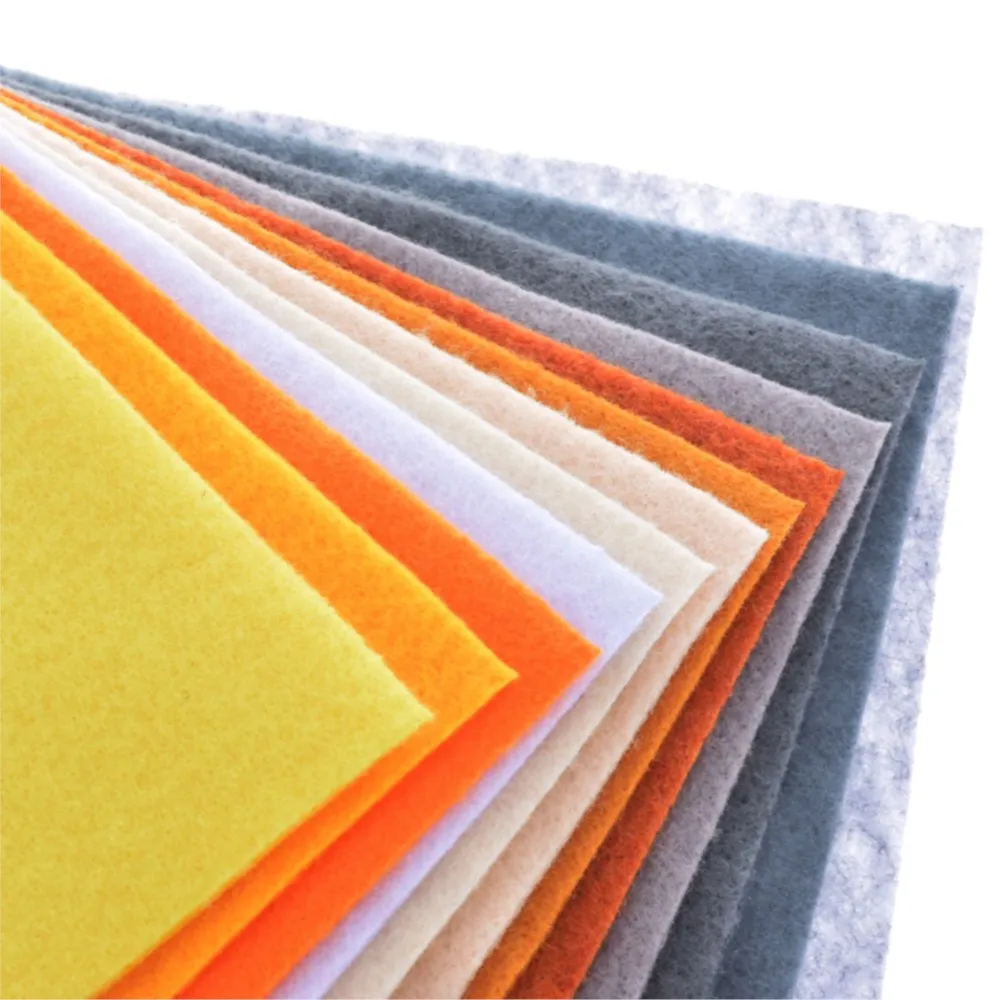 Chainho,Polyester Non Woven Soft Felt Fabric,Thickness:1mm,DIY Sewing Quilting Material,42 Pieces Bundle,15x15cm/Piece,25SF1