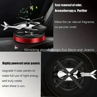 Car Air Freshener Solar Helicopter Decoration Alloy Propeller Rotating Auto Flavoring Perfume Diffuser Interior Accessories 5