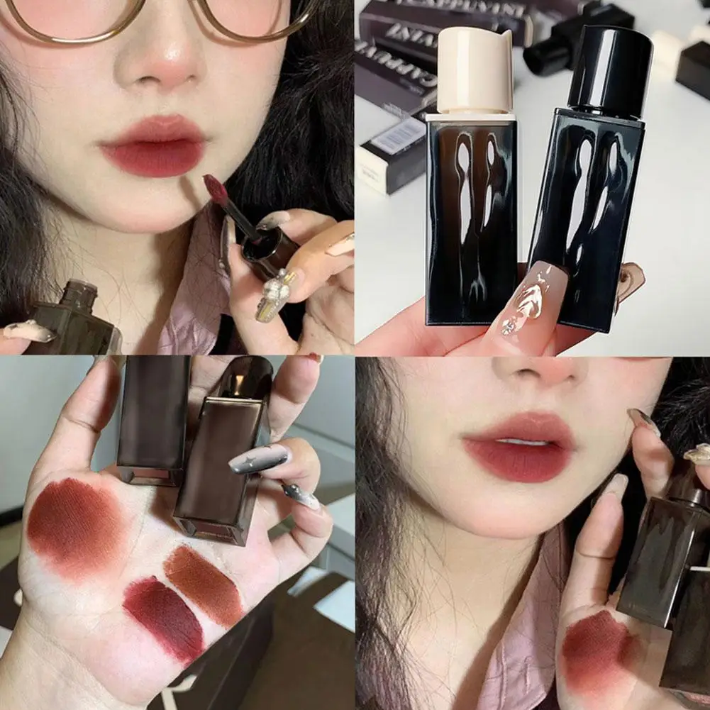 

Dark Brown Matte Velvet Lip Gloss Waterproof Liquid Mud Tint Cosmetics Lipstick Makeup Glaze Latte Coffee Lip Nude Lips Bro H6A6