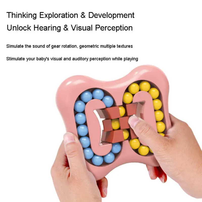 Magic Bean Cube Rotating Fingertip Spinner Decompression Toys Small Beads Magic Cube Fidget Toy Kids Puzzle Stress Relief Toy fidget toys puzzle toys anti stress toys puzzle cube magic puzzle cube