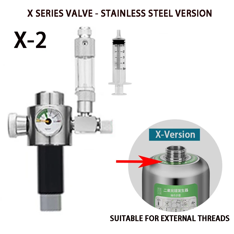 ZRDR Fish Tank CO2 Generator Steel Cylinder Single/Double Gauge Valve Electromag