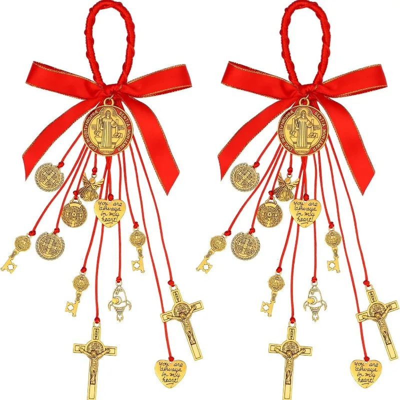 1 Stück St. Benedikt-Medaillenschutz vom Bösen Segen, katholischer St. Benito-Medaillen-Schmuckanhänger für Damen und Herren, Auto-Geschenk