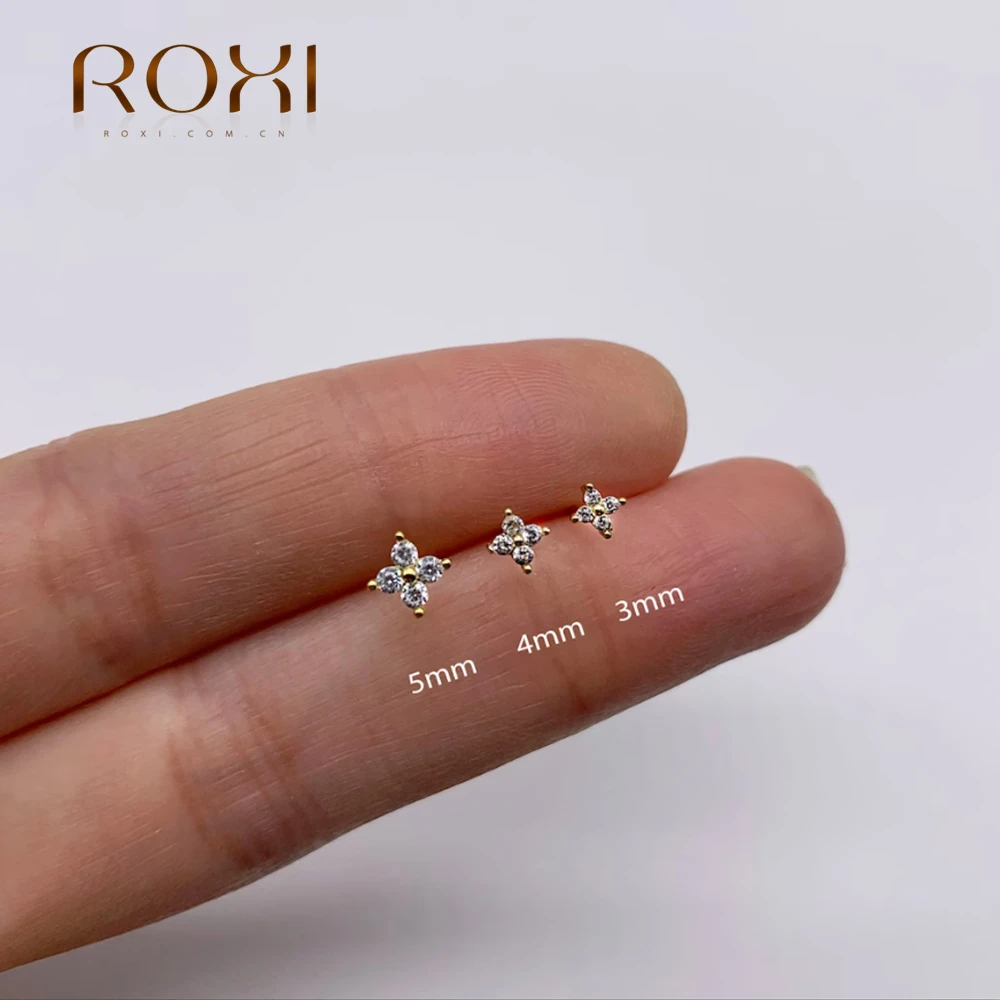 ROXI 925 Sterling Silver Flower Cubic Zircon 3 Pieces