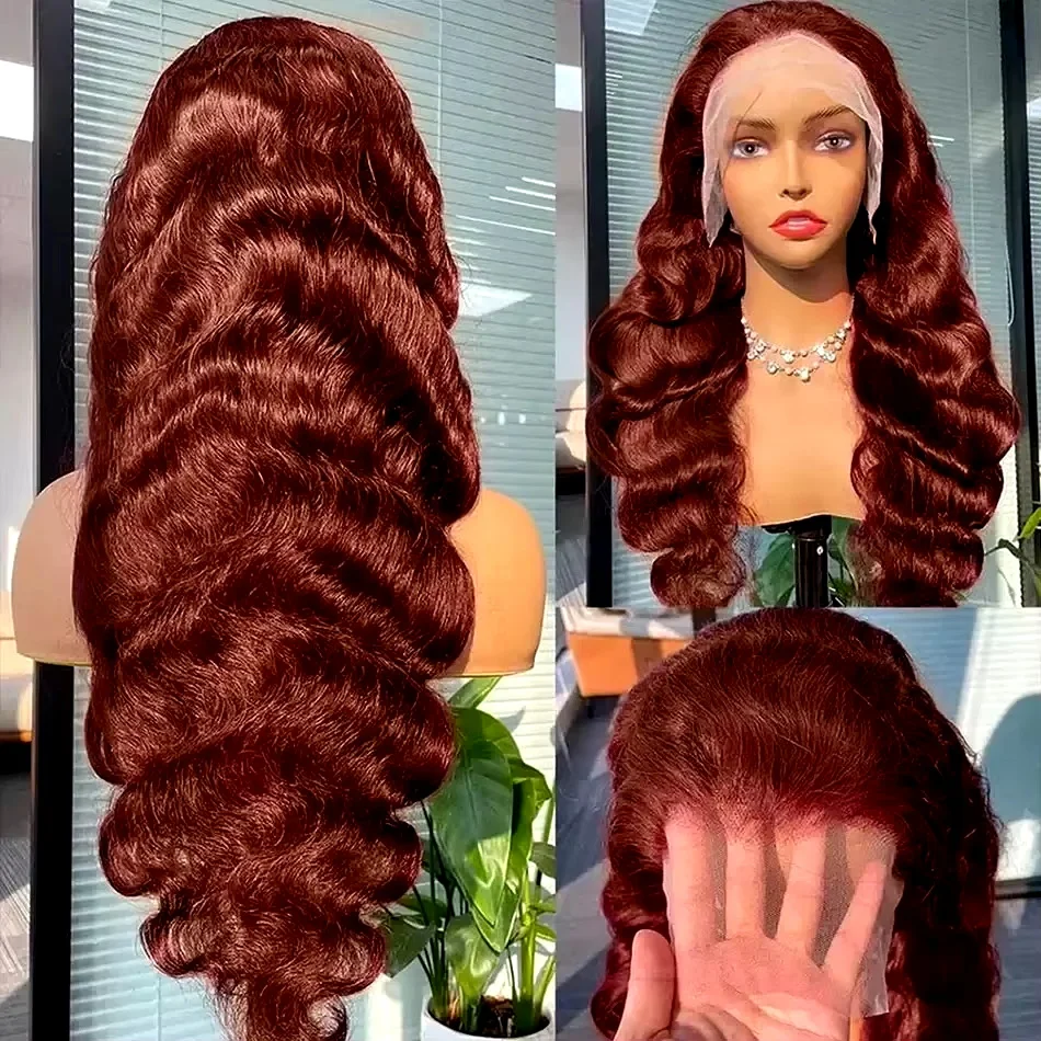 Lace Front Wig Human Hair Wig 30 40 Inch Reddish Brown 13x4 HD Lace Front Wigs Human Hair Body Wave 13x6 Colored For Women