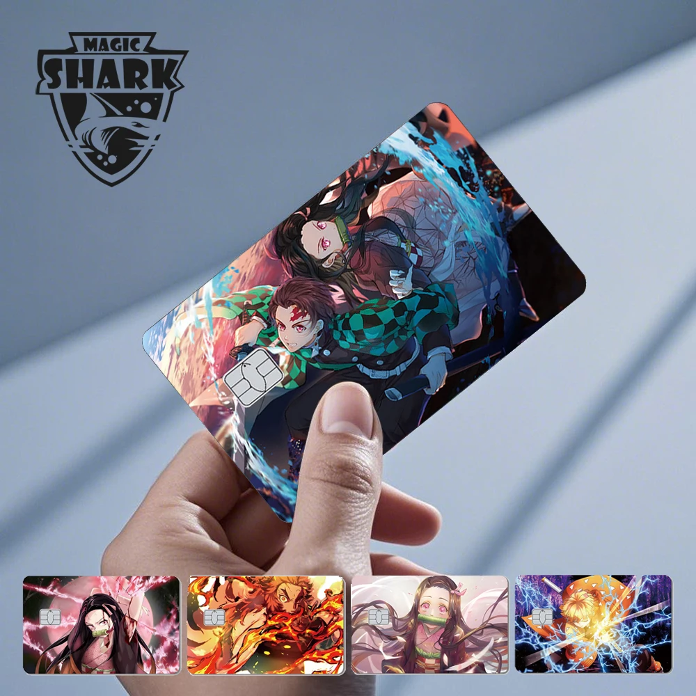 High Quality Anime Nezuko Demon Slayer 3M Matte PVC Sticker Film Skin Cover for Metro Debit Credit Card