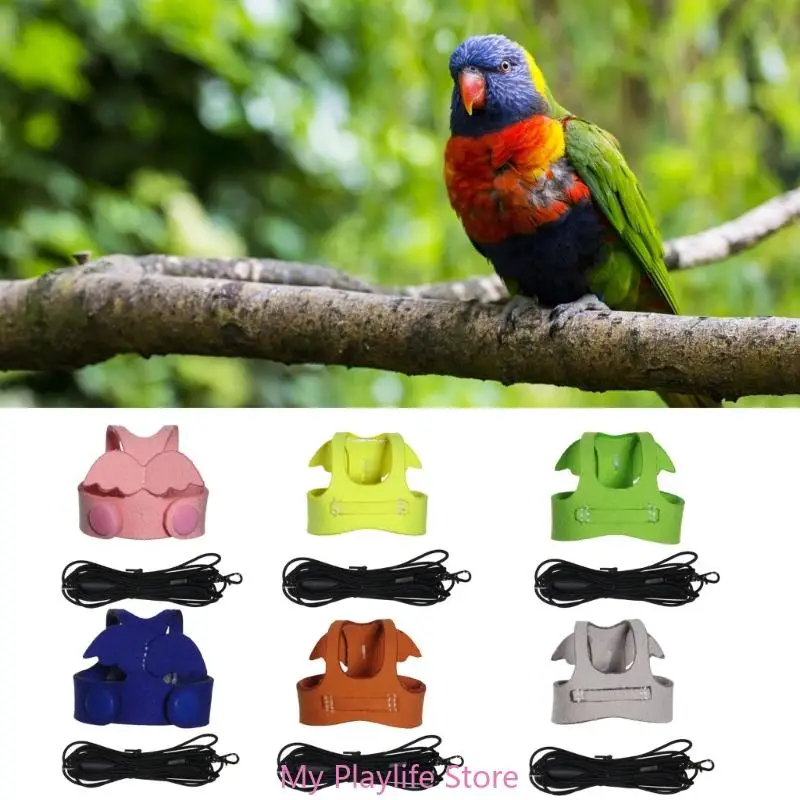 Bird Flying Suit and Training Rope Parrots Anti-bite Harness Leash Pet Bird Supplies Flying Rope Lightweight Training Supplies