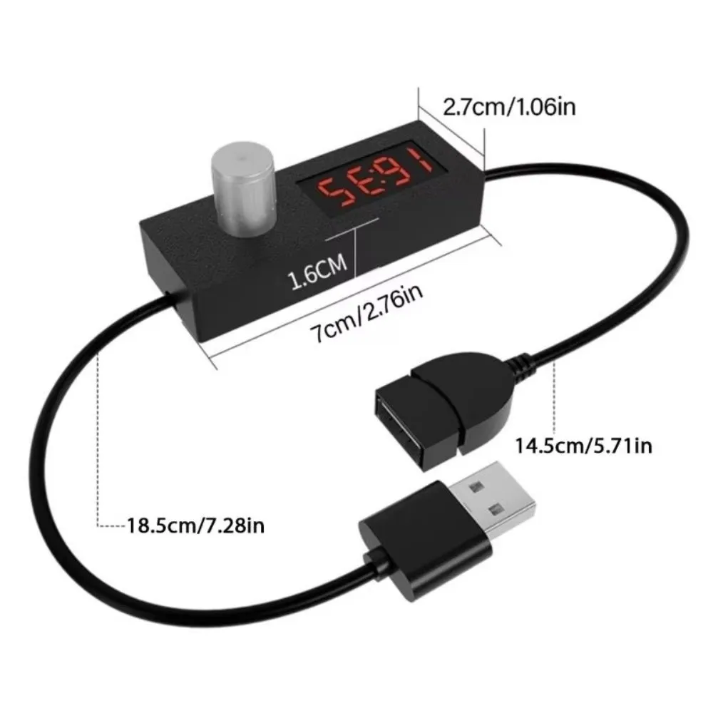 Digital Display USB Timer Switch Portable 5V Power Off Switch Adjustable Switching Cord Auto Shut Off Power Management