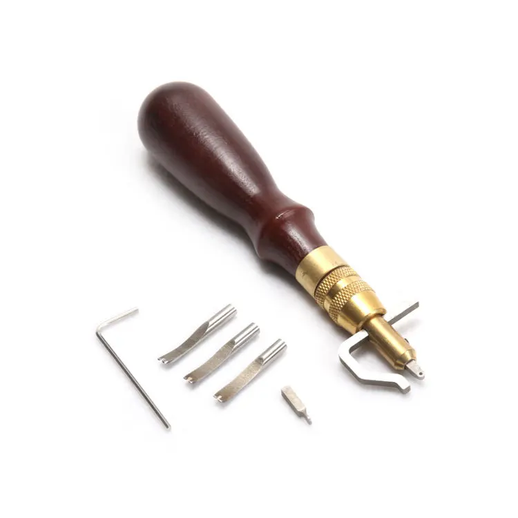 7 in 1 Professional Leather Craft Adjustable Stitching and Slotting Crease Leather Tools DIY Handmade Multifunctional Trimmer