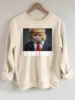 2024 Presidential Election, Mr. Trump - graphic, printed long-sleeved crew neck casual sweatshirt, fashionable women's clothing 1