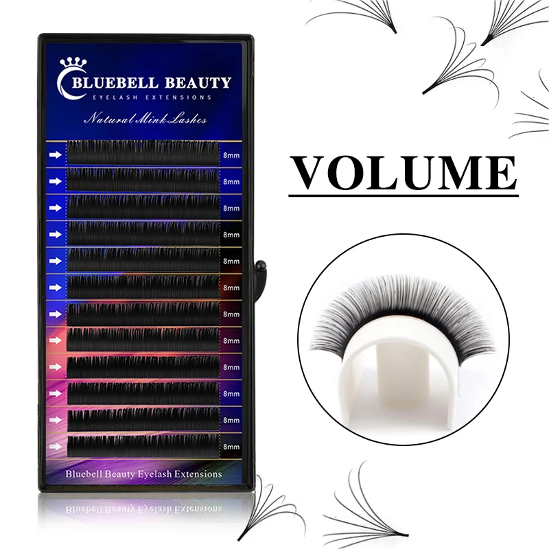 Bluebell Beauty Hot Sale Mink Individual Volume Lashes Extension C D Curl Classic Eyelash Extensions Makeup Cilios aguud individual lashes cashmere extension trays 0 03 0 20mm volume c cc d dd silky 3d russian eyelash extensions makeup cilios